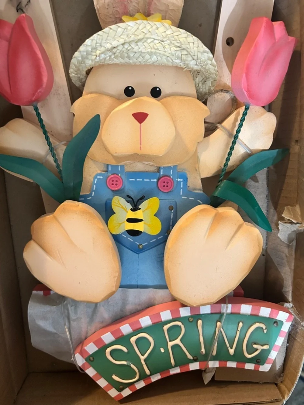 80’s Avon Spring Bunny Wall Decor in Pink, Yellow, Blue, Green